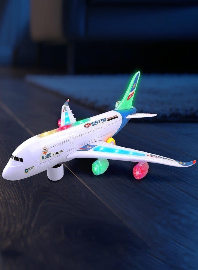 AtomDream Tech Bump and Go Airplane Toy - Realistic Airplane Model with 4D Lights & Sound - Moving Plane Toy for Kids Ages 3-12 - Automatic Direction Change on Collision - Great Gift for Kids(Blue) - Image 5